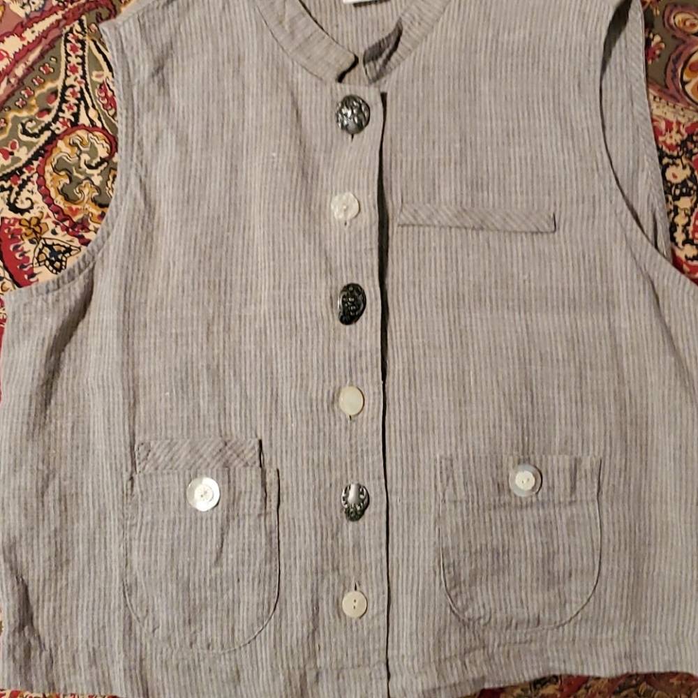 Coldwater Creek LINEN vest, size 10P